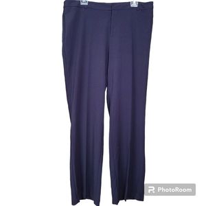 NWT Coldwater Creek Size 16 Navy Blue Flat Front Bootcut Trouser Pants Office